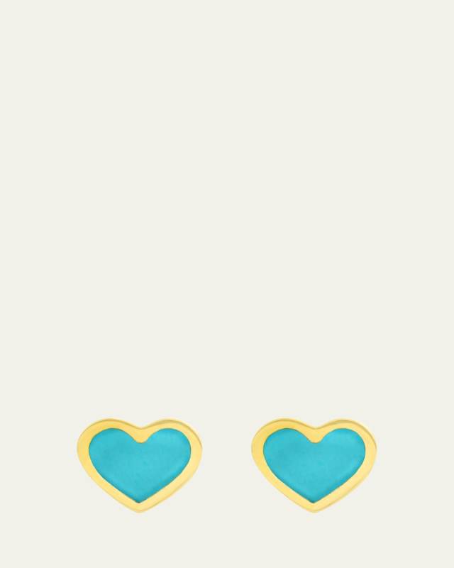 Turquoise Heart Stud Earrings